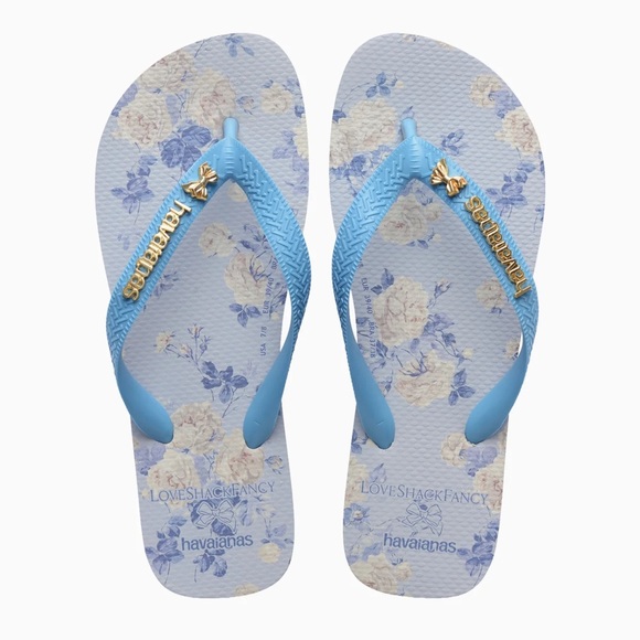 Havaianas Shoes - NIB | Havaianas x LoveShackFancy | “Whisper Blue” Floral Flip Flops | Size: 7/8